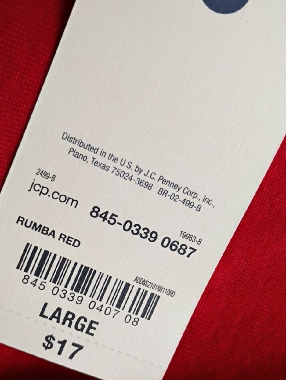 NWT St. John's Bay Red Long-Sleeve Crewneck Top - Picture 4 of 4